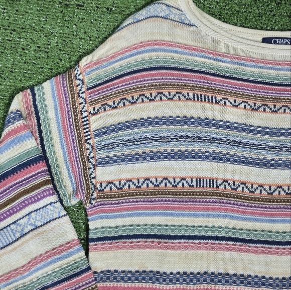 Chaps | southwestern motif striped lightweight rolled neck sweater - Picture 12 of 16